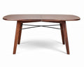 Wooden dining table with extendable feature brown finish 160 x 90 x 75cm