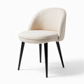 Upholstered dining chair in cream color with black metal legs 35 x 35 x 80cm