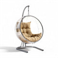 Acrylic hanging chair with metal frame and soft cushioned seat 100 x 100 x 120cm
