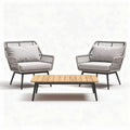 Outdoor patio seating set with aluminum frame and fabric cushions 90 x 80 x 70cm