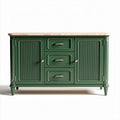 Green kitchen cabinet with marble top and three drawers 70 x 40 x 85cm
