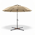 10ft outdoor patio umbrella with steel frame and beige canopy