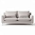 Contemporary two-seater sofa in light gray fabric with firm cushions 200 x 90 x 85cm
