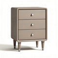 Three-drawer nightstand in light wood finish with tapered legs 50 x 40 x 60cm