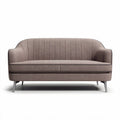 Upholstered two-seater sofa in light brown fabric with metal legs 180 x 90 x 85cm