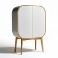 Modern wooden cabinet with white doors for living room storage 80 x 40 x 100cm